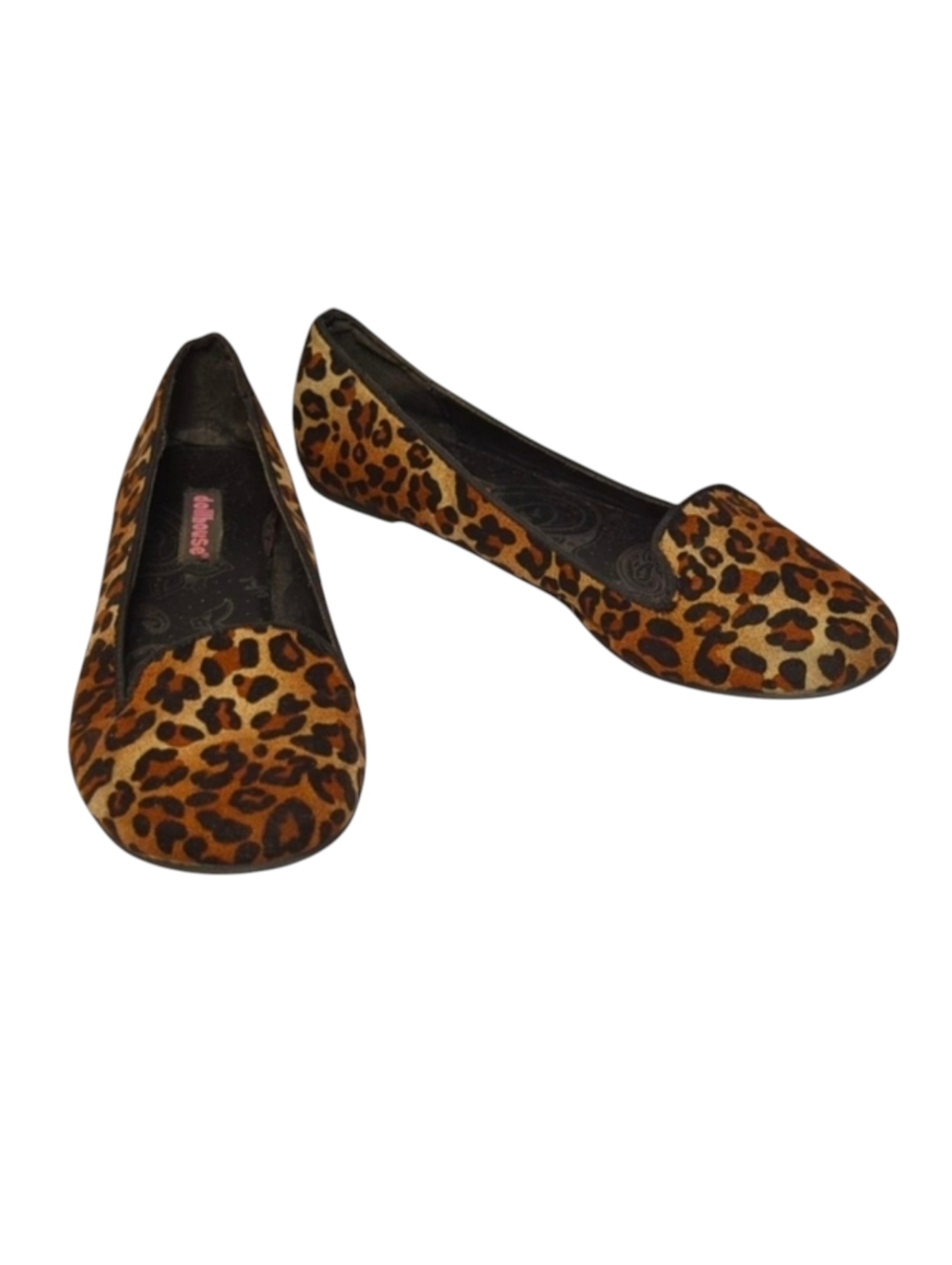 Dollhouse Velvet Animal Print Cheetah Leopard Flats Size 7.5